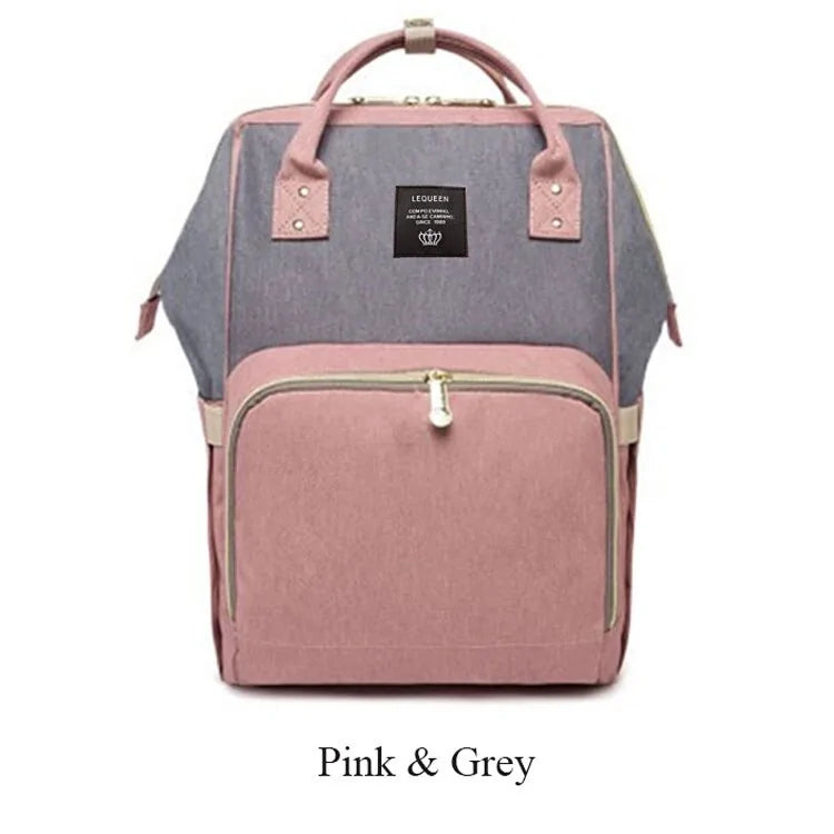 Fashion Maternity Nappy Bag - Pink and Gray