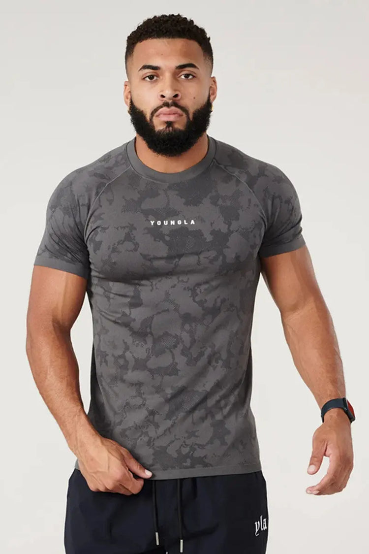 Workout Clothes Camouflage Sports T-shirt Men shopluxelook.store