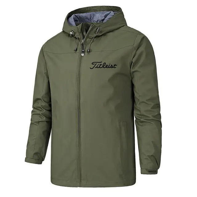 Men's Waterproof Windbreaker Jacket - Army Green / Extra Large