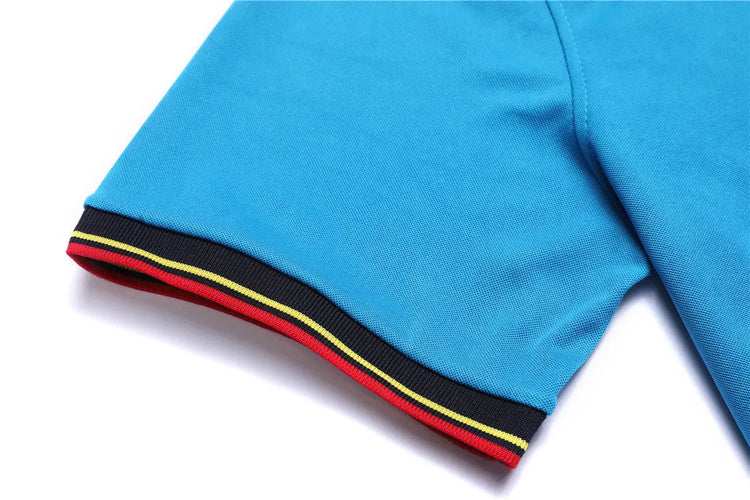 New Rainbow Striped POLO Lapel Short Sleeve Men shopluxelook.store