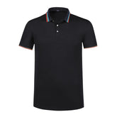 New Rainbow Striped POLO Lapel Short Sleeve Men shopluxelook.store