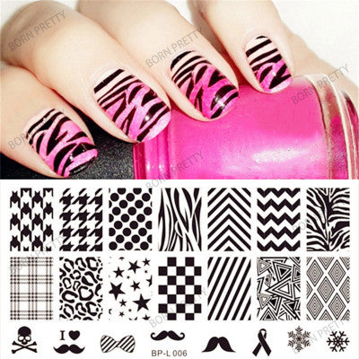 Nail art printing template painting transfer set tool pattern pattern 