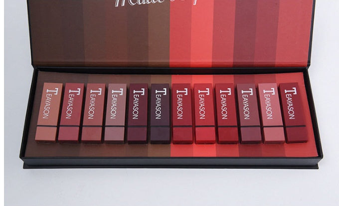 New set of 12-color square tube lipstick matte lipstick