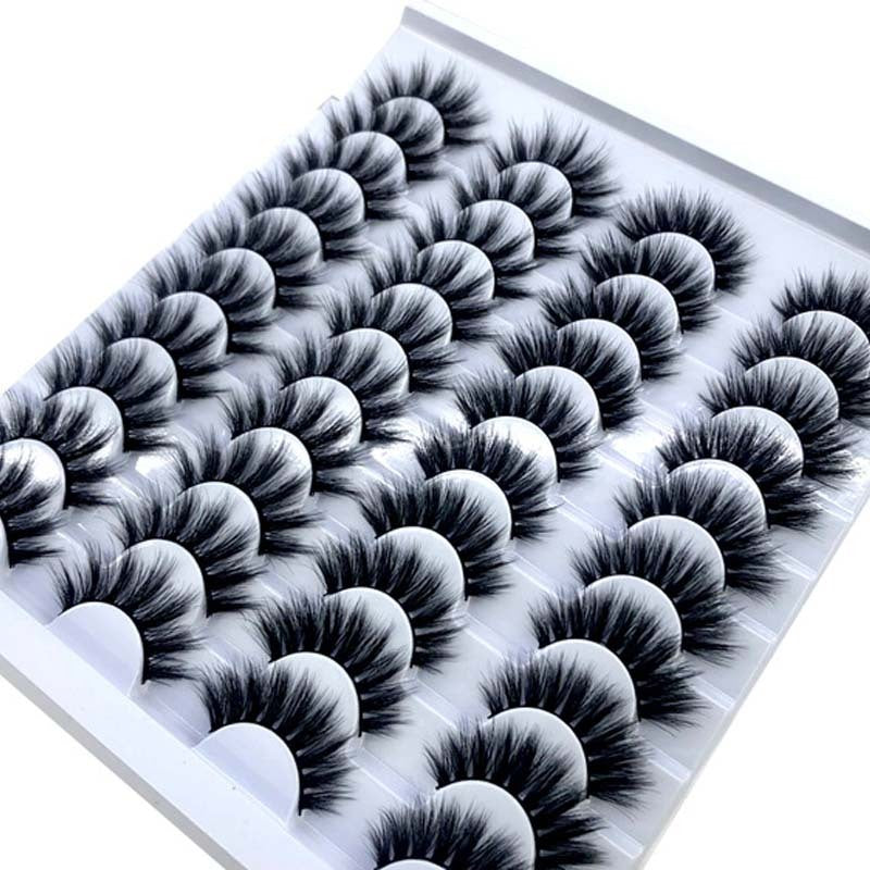 NEW 20 Pairs 8-25mm Fake Eyelashes 100 Mink Eyelashes Mink