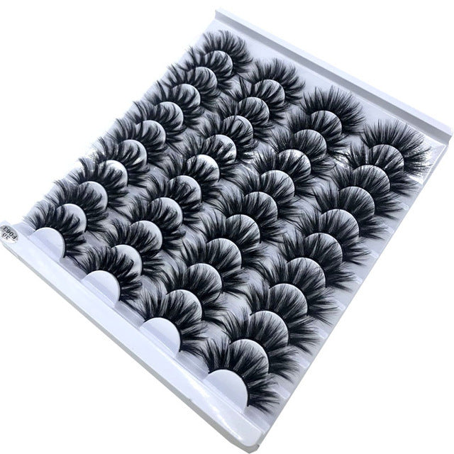 NEW 20 Pairs 8-25mm Fake Eyelashes 100 Mink Eyelashes Mink