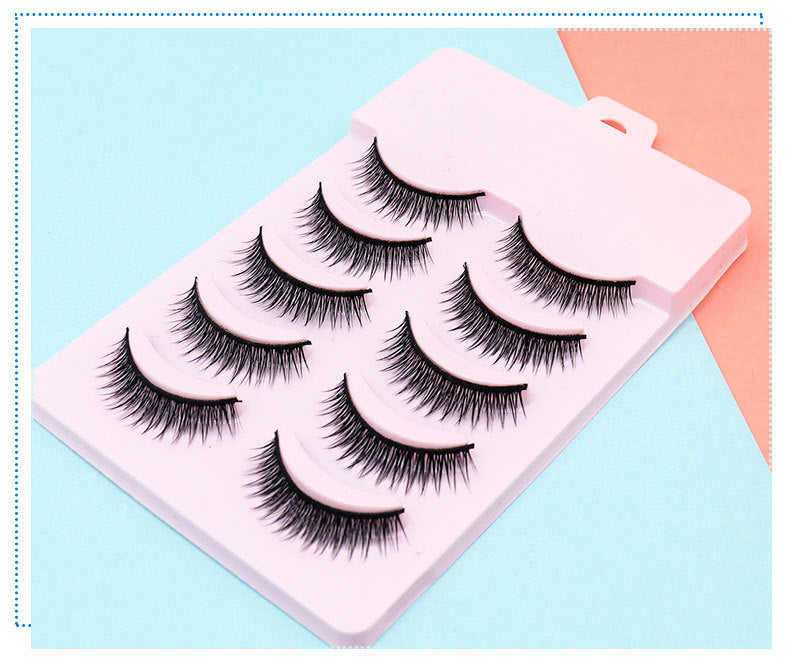 Natural Short Cross False Eyelashes Handmade Fake Eye Lashes Makeup US