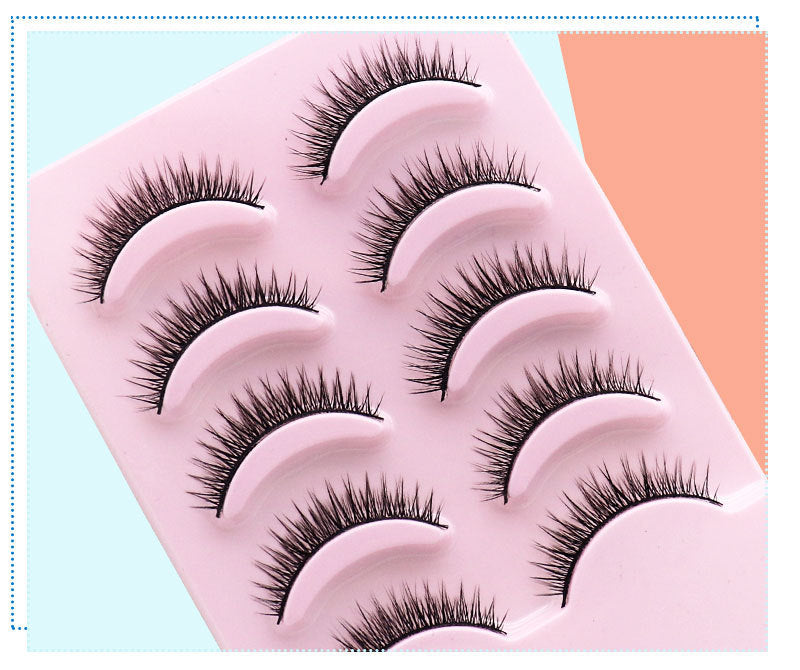 Natural Short Cross False Eyelashes Handmade Fake Eye Lashes Makeup US