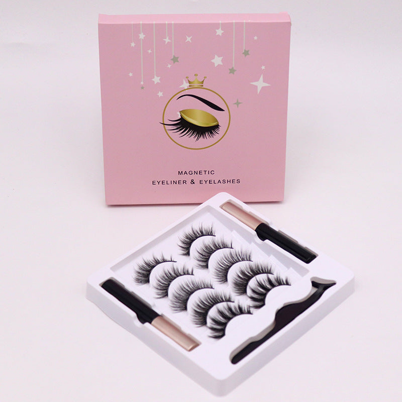 Magnetic Eyelashes Eyeliner Set Long Lasting False Mink Waterproof Eye