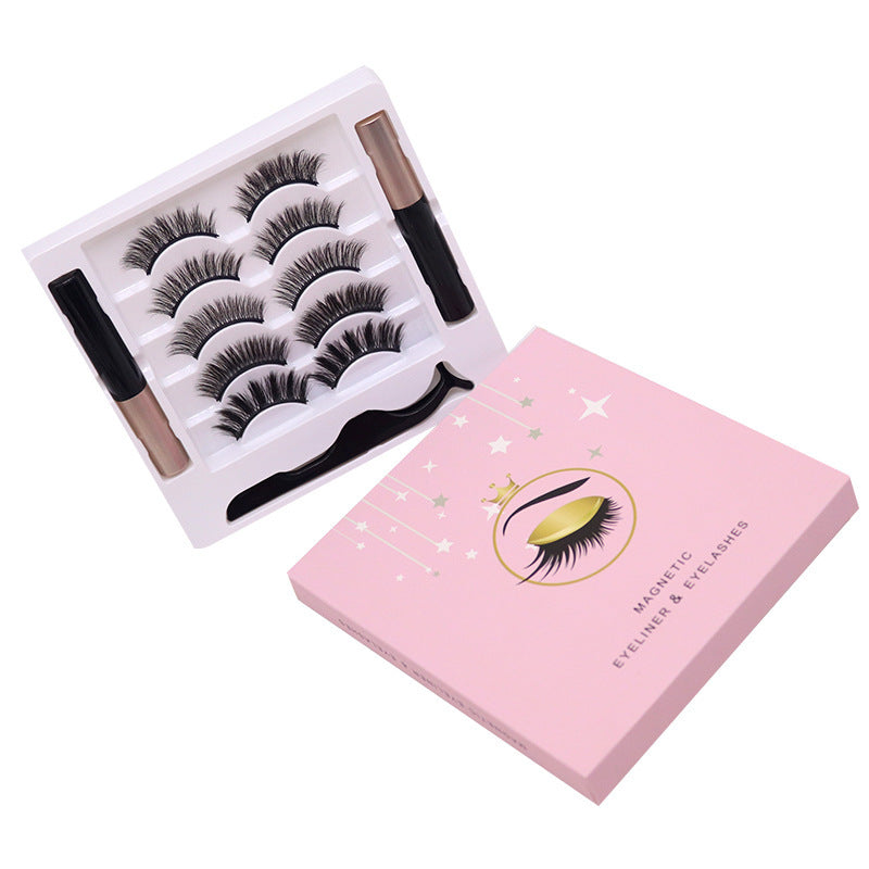 Magnetic Eyelashes Eyeliner Set Long Lasting False Mink Waterproof Eye