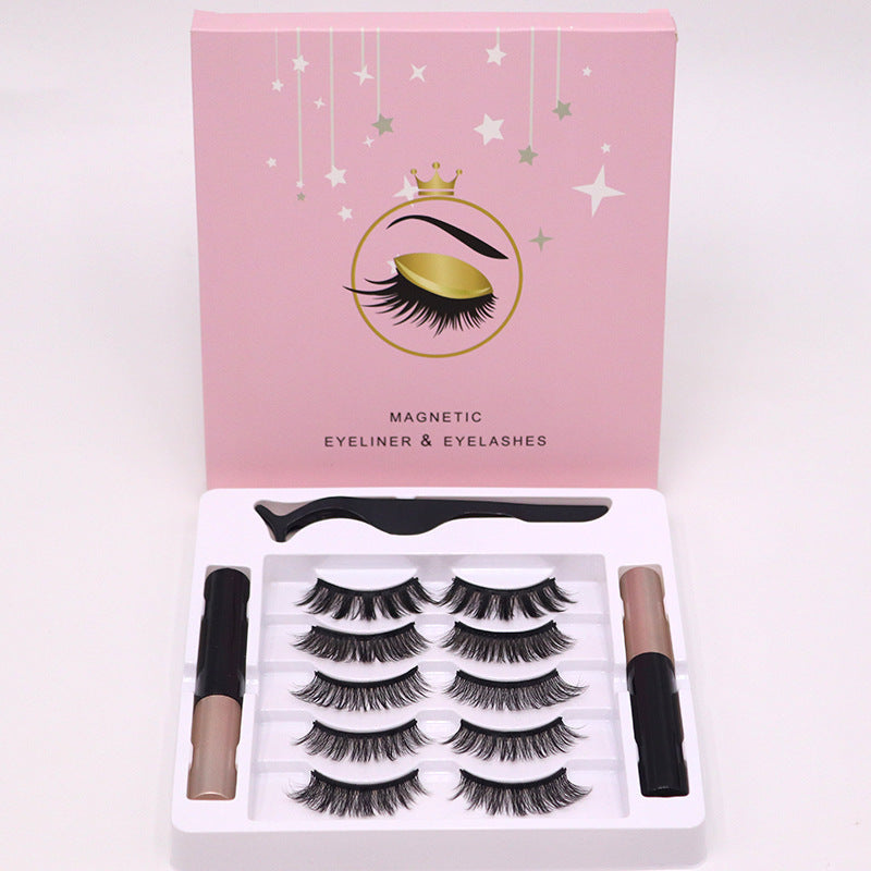 Magnetic Eyelashes Eyeliner Set Long Lasting False Mink Waterproof Eye