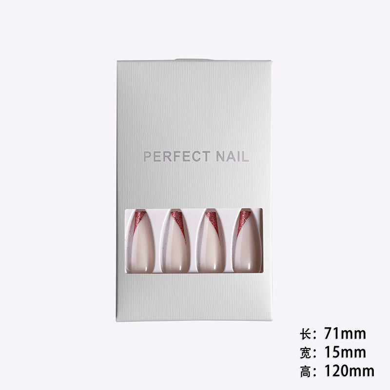 Wearing Nails, Rose Gold And Beveled Edge French Manicure, Long Ballet