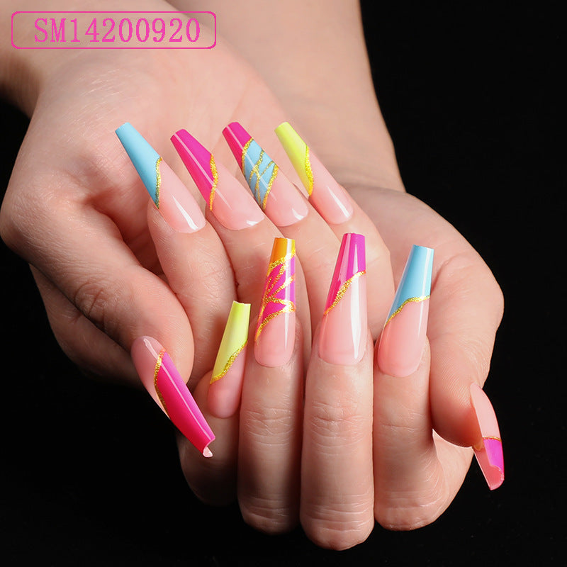 Assemble Ballet Nails, Trapezoidal Coffin, Fake Nails, Wear Nail Art Patches