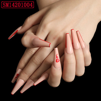 Assemble Ballet Nails, Trapezoidal Coffin, Fake Nails, Wear Nail Art Patches