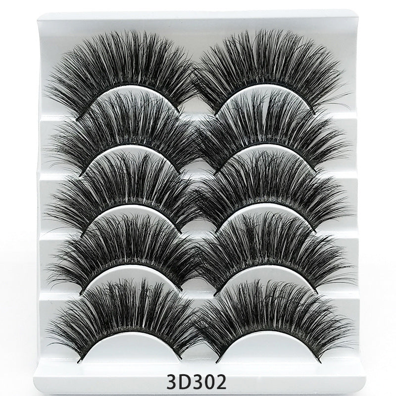 Mink False Eyelashes 3D False Eyelashes Five Pairs Of Soft Cotton Stal