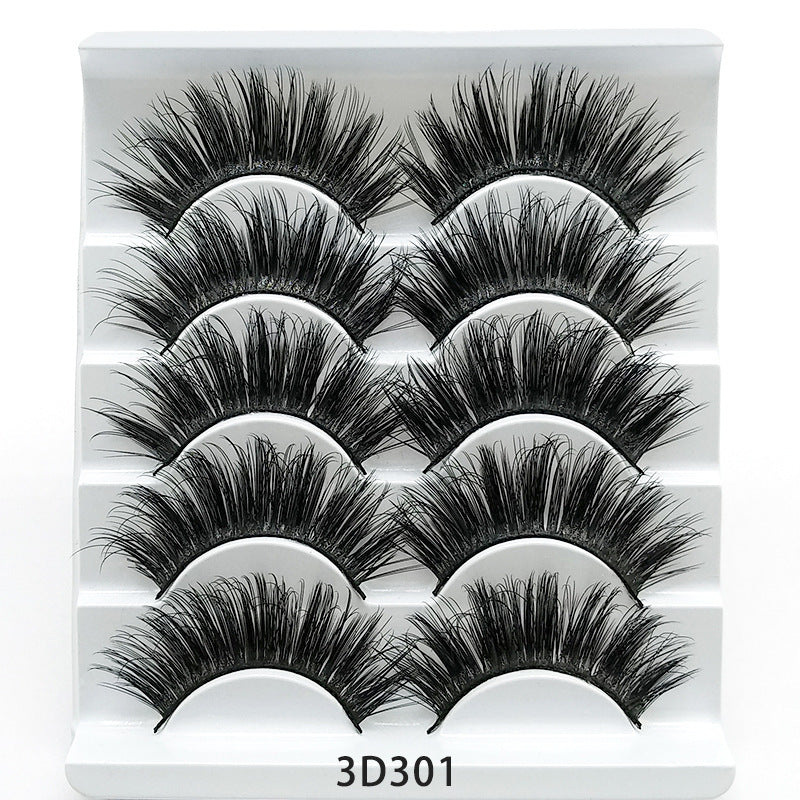 Mink False Eyelashes 3D False Eyelashes Five Pairs Of Soft Cotton Stal