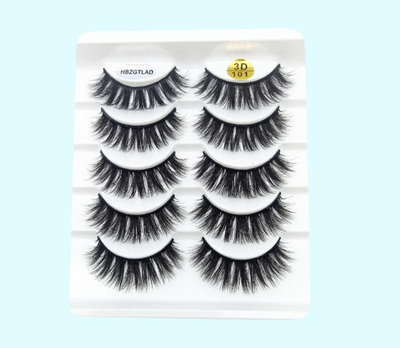 Mink False Eyelashes 3D False Eyelashes Five Pairs Of Soft Cotton Stal