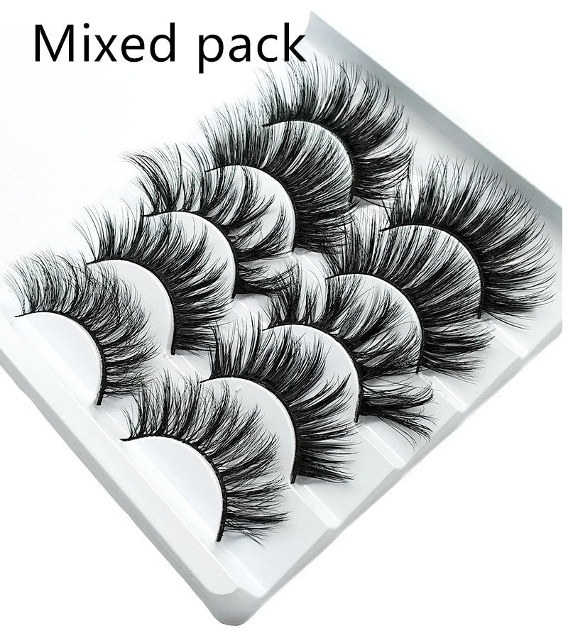 Mink False Eyelashes 3D False Eyelashes Five Pairs Of Soft Cotton Stal