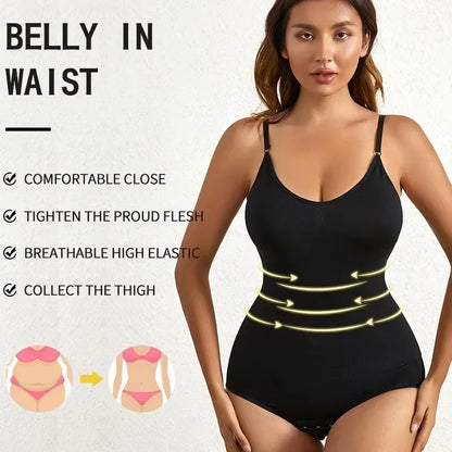 1 Piece Solid Seamless Shaping Shapewear Bodysuit, Tummy Control Butt Lifting Slimmer Body Shaper, Women'S Underwear & Shapewear