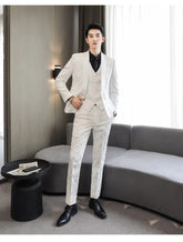 Wedding Embossed Dress Suit Three-piece Suit For Men shopluxelook.store