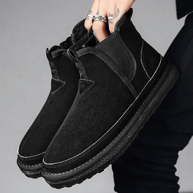 Winter Fleece Snow Boots Round-toed Flat Shoes Casual Warm Sports Shoe