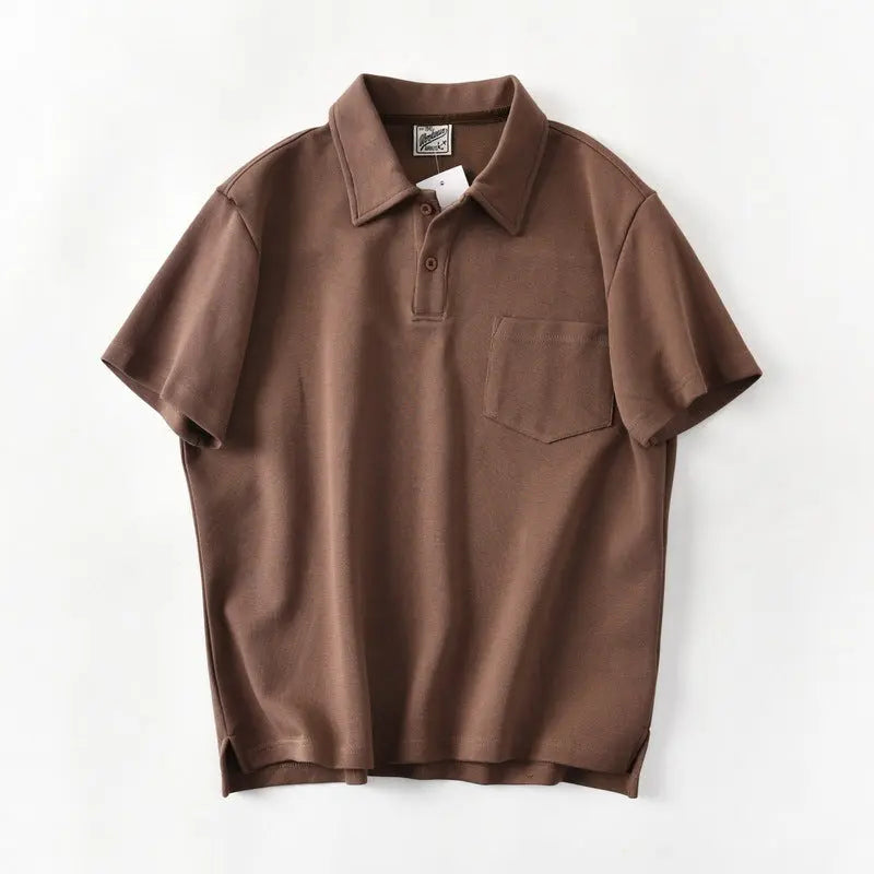 Cotton Loose Silhouette Casual Polo Shirt Men shopluxelook.store