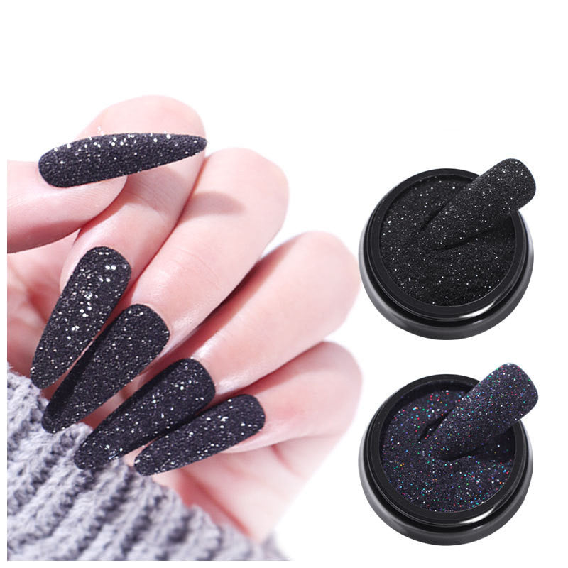 Nail Art Woolen Powder Starlight Black Gauze Sugar Powder Nail Art Acc