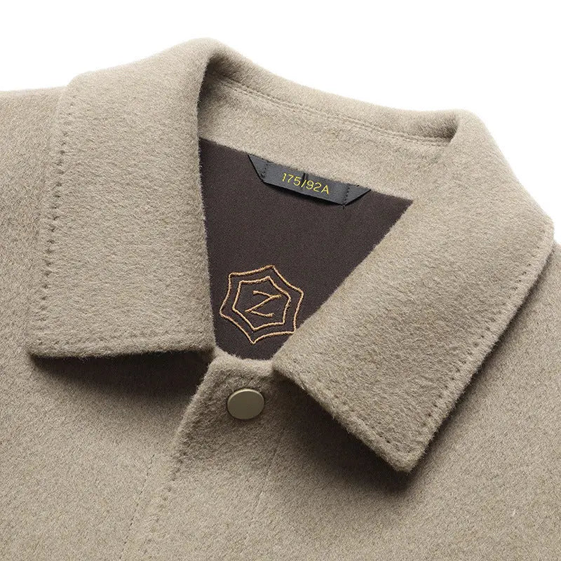 Autumn And Winter Handmade Double-faced Woolen Goods Wool Polo Collar Jacket shopluxelook.store