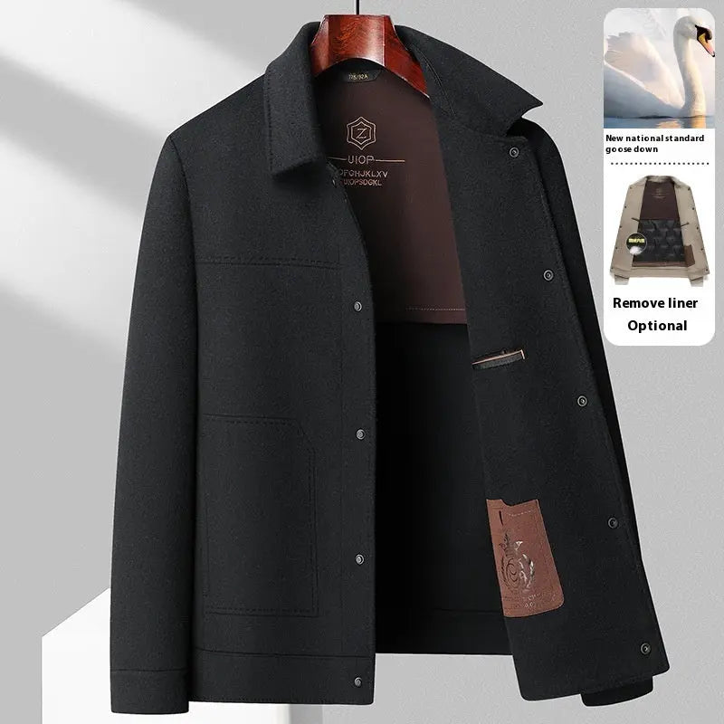 Autumn And Winter Handmade Double-faced Woolen Goods Wool Polo Collar Jacket shopluxelook.store