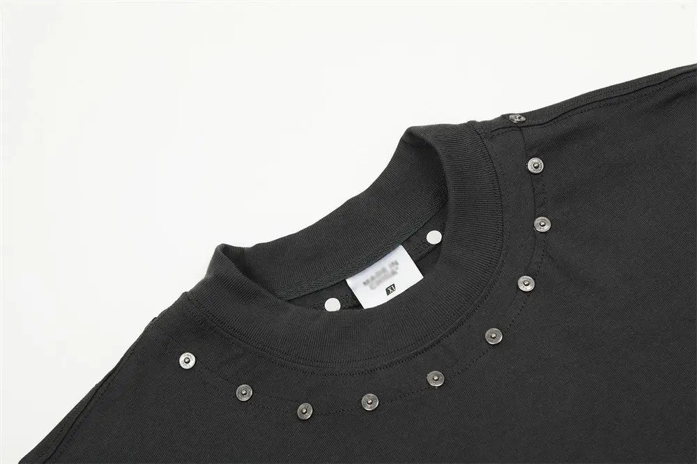 Metal Decorative Rivets T-shirt For Men shopluxelook.store