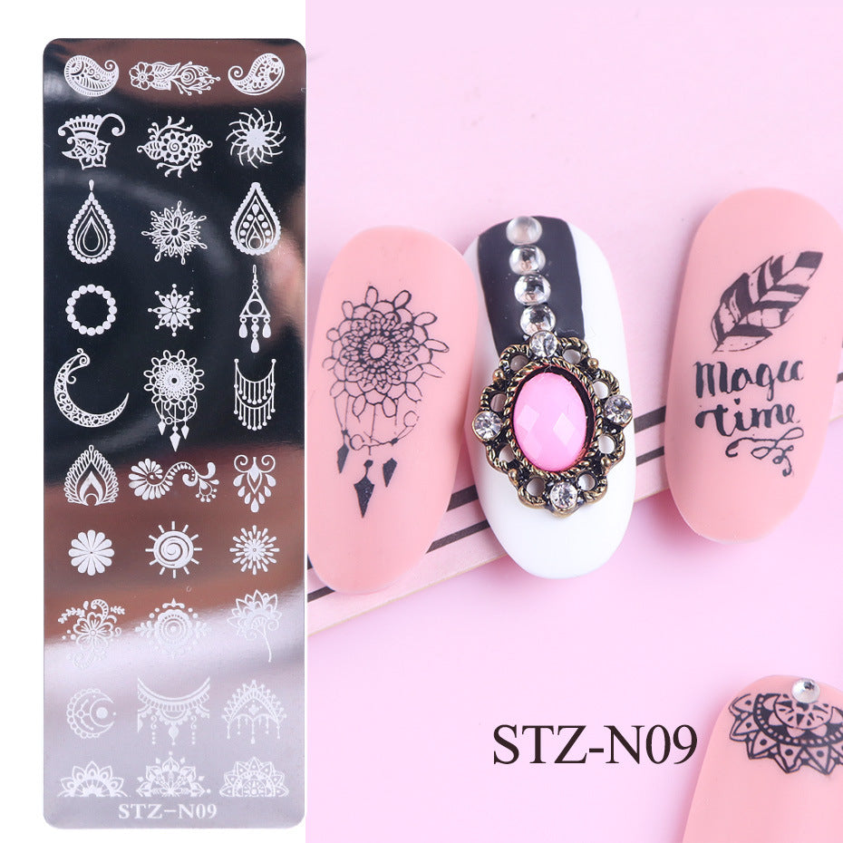 Nail print long steel plate