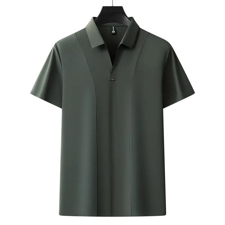 Business Casual Solid Color Polo Shirt Men shopluxelook.store