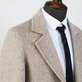 Double-faced Woolen Goods Wool Overcoat Mid-length Herringbone Pattern Handsome Jacket shopluxelook.store