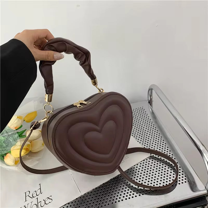 Fashion Love Heart Shape Shoulder Bag Small Handbags Designer Crossbod