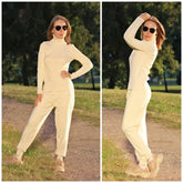 Sweater Casual Suit Pants Female Autumn And Winter Thick Thermal Knitting - shopluxelook.store