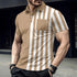 Striped Printing Lapel Polo Shirt Men shopluxelook.store