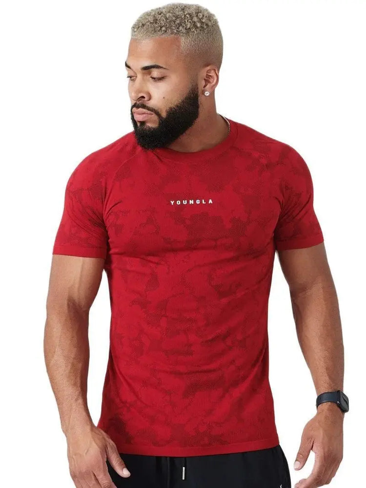 Workout Clothes Camouflage Sports T-shirt Men shopluxelook.store