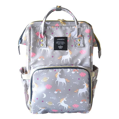 Fashion Maternity Nappy Bag - Gray Unicorn