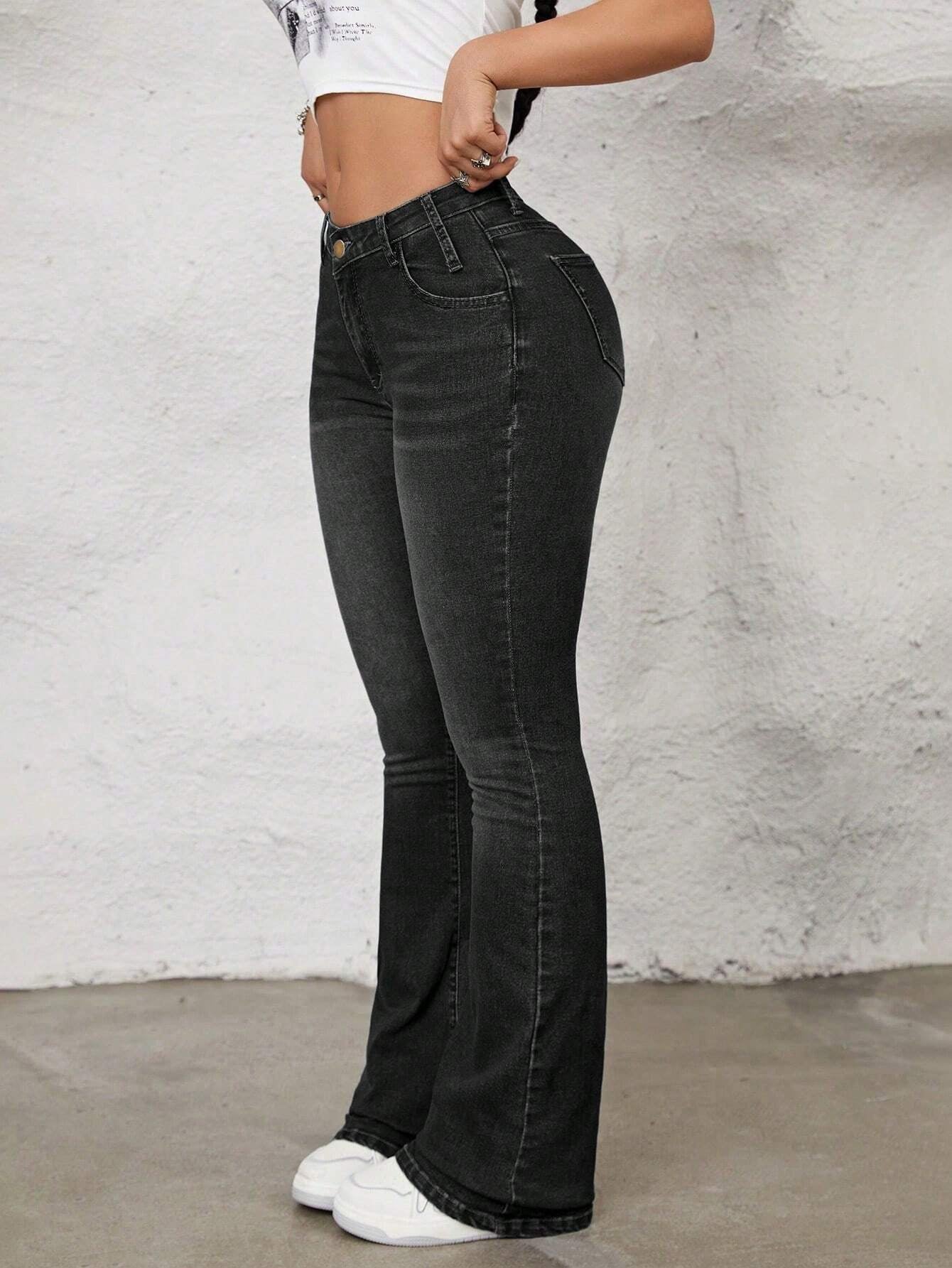 SHEIN ICON Flare Leg Jeans