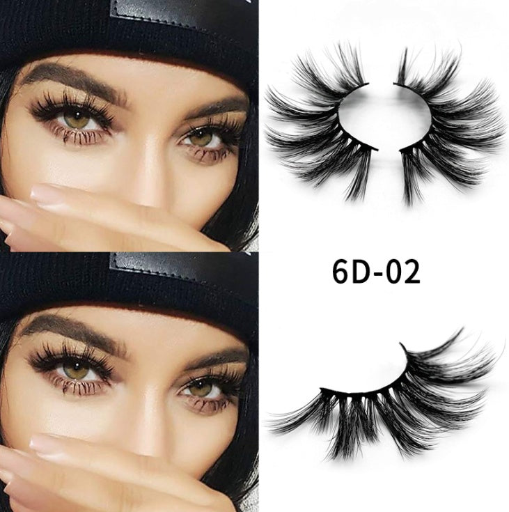 Nethong 25mm mink false eye lashes 6D three-dimensional messy cross-ey