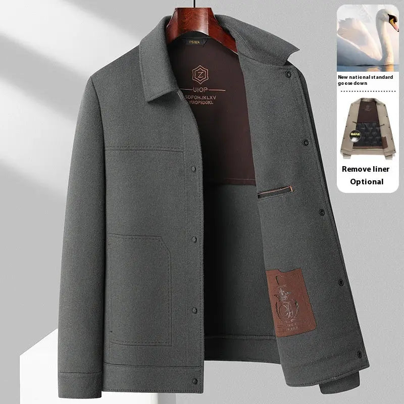 Autumn And Winter Handmade Double-faced Woolen Goods Wool Polo Collar Jacket shopluxelook.store