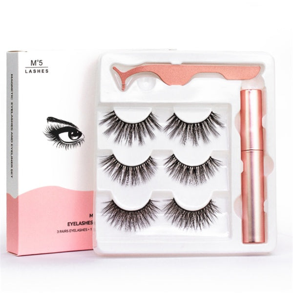 Magnetic Liquid Eyeliner & Magnetic False Eyelashes & Tweezer Set Wate