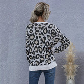 European And American Style Leopard Print Knitted Pullover shopluxelook.store