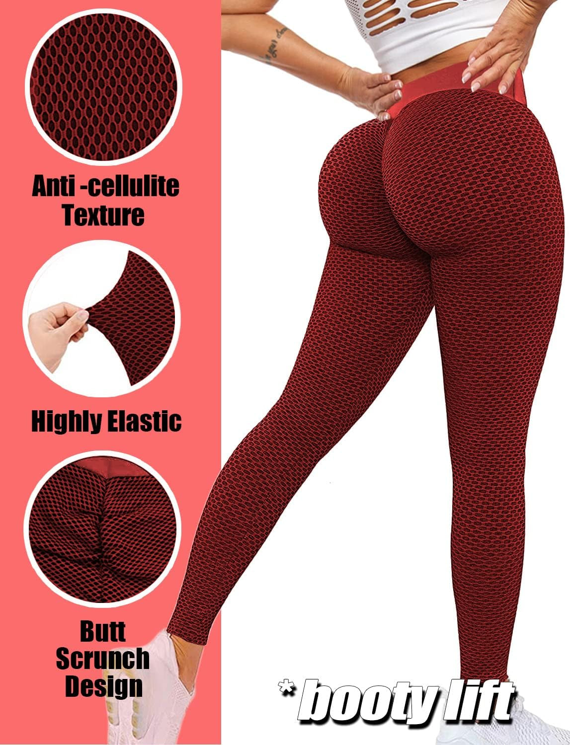 Christmas Leggings TIK Tok Leggings for Women Butt Lifting Sexy Textur