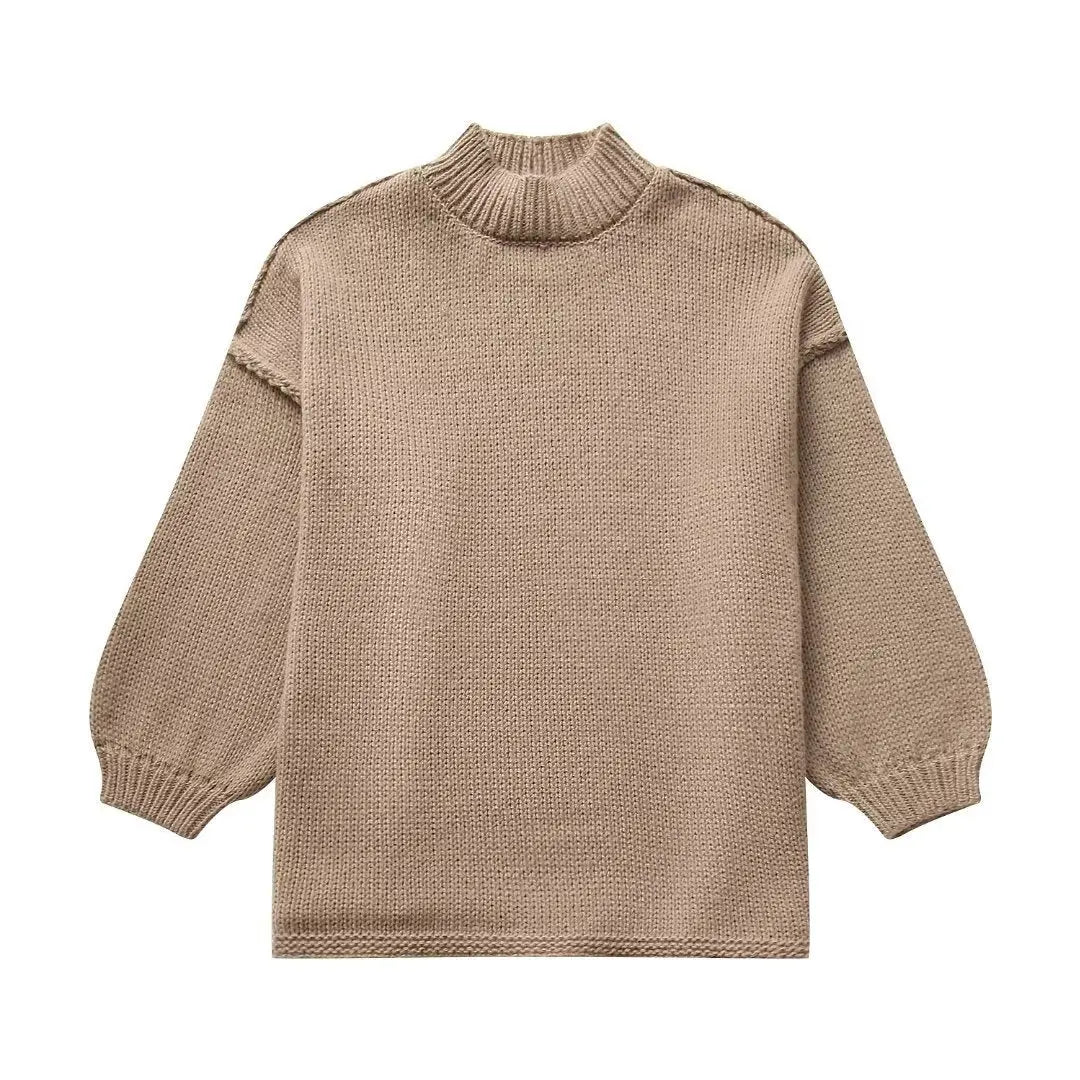 Casual All-match Round Neck Long Sleeve Knitted Sweater shopluxelook.store