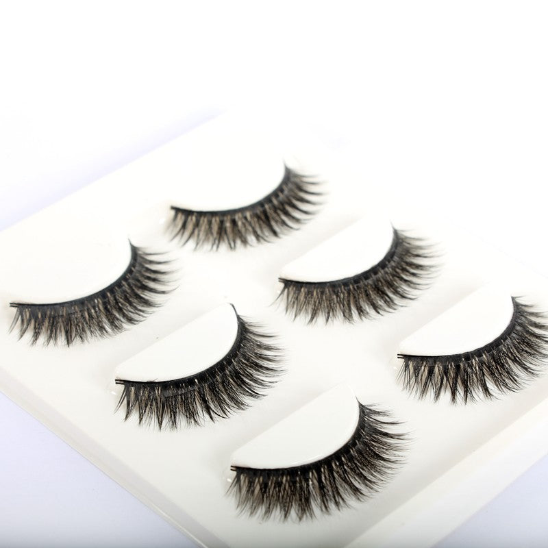 3D False Eye lashes Extension on Reusable Self-Adhesive Natural Curly 