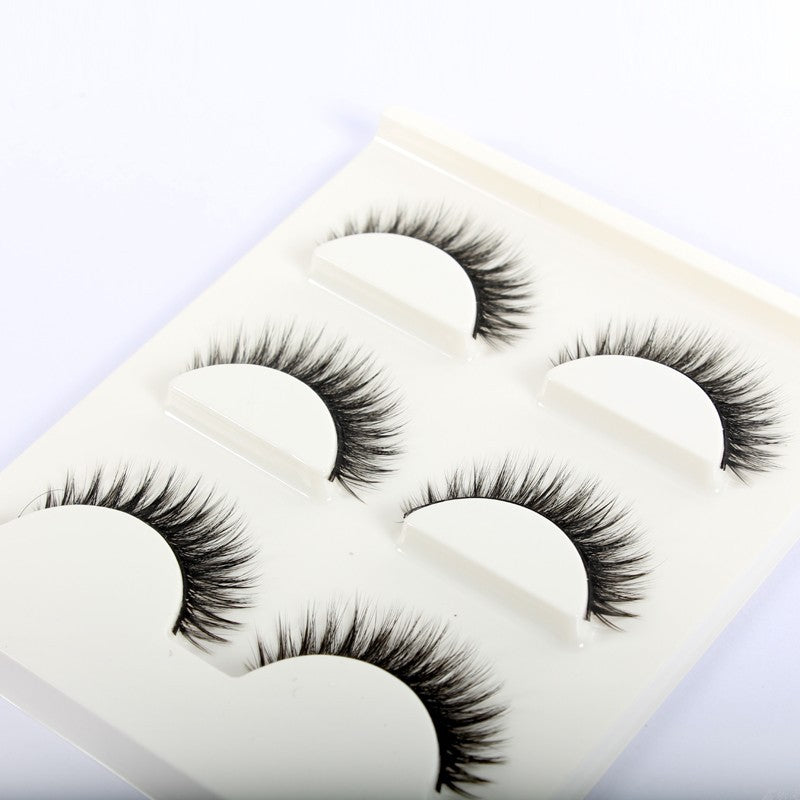 3D False Eye lashes Extension on Reusable Self-Adhesive Natural Curly 