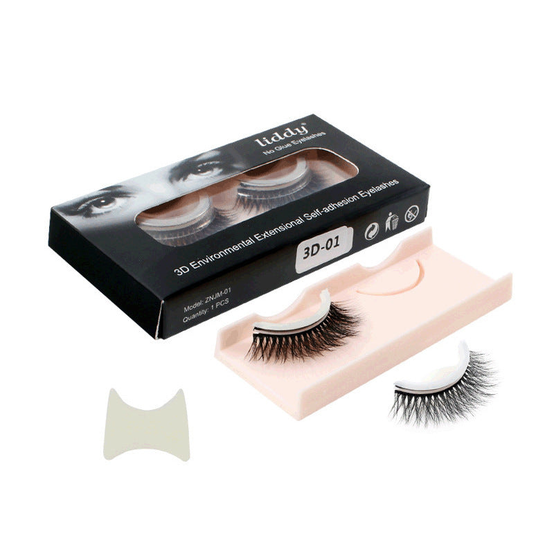 3D False Eye lashes Extension on Reusable Self-Adhesive Natural Curly 