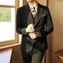 High-end Wedding Bridegroom Suit Suit Closure Collar Suit Three-piece Suit Men Caramel shopluxelook.store