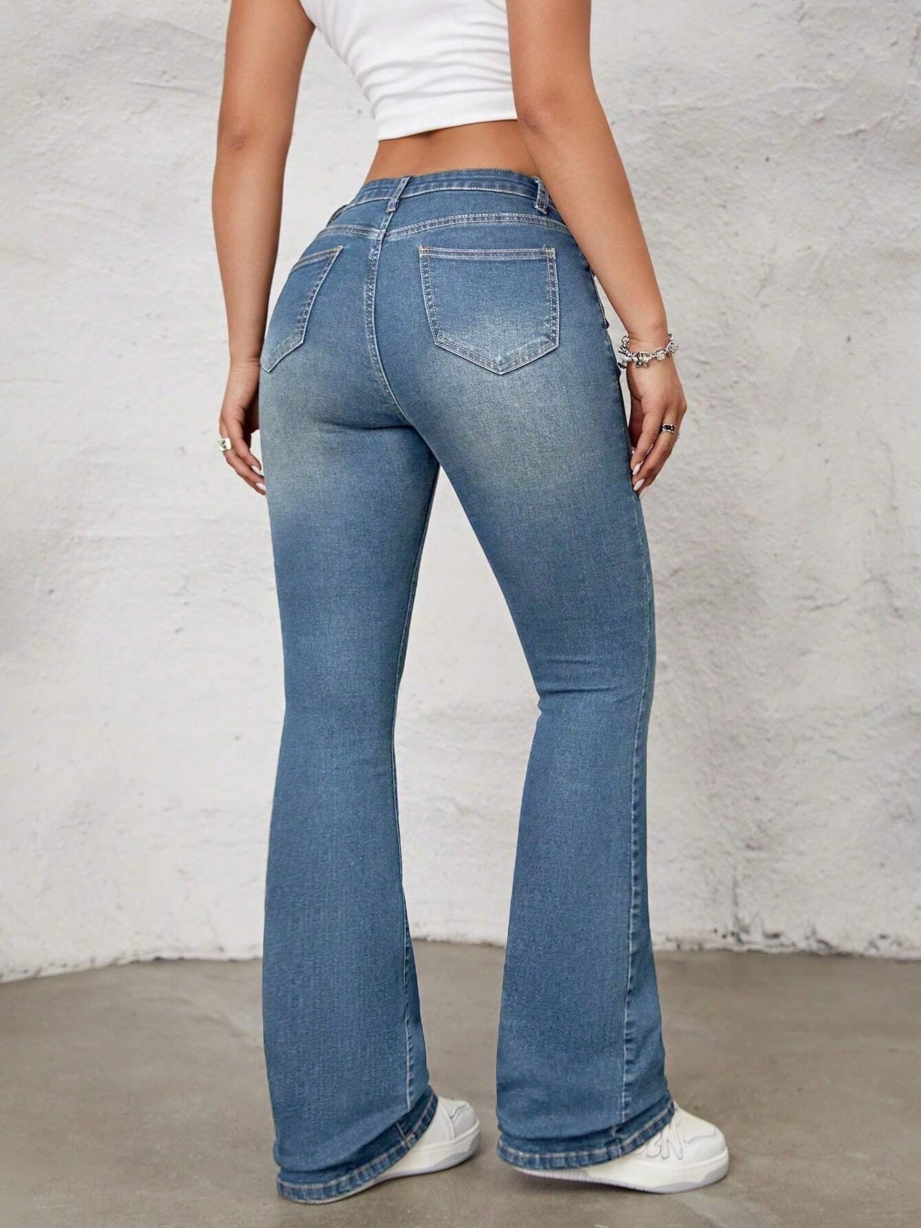 SHEIN ICON Flare Leg Jeans