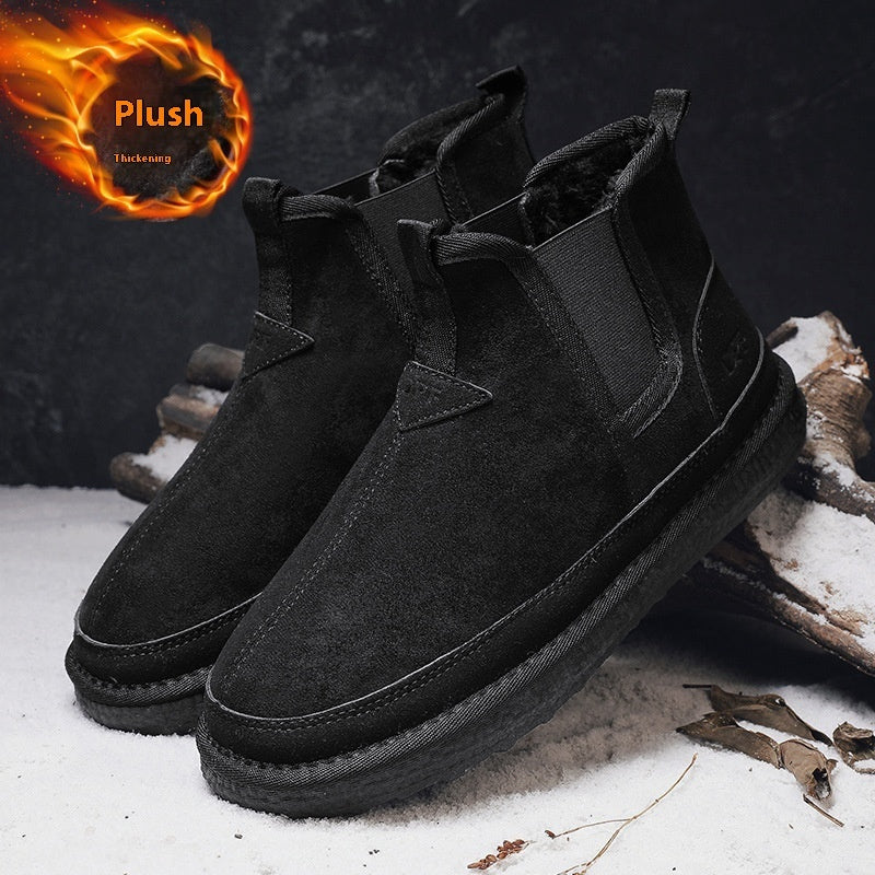 Winter Fleece Snow Boots Round-toed Flat Shoes Casual Warm Sports Shoe